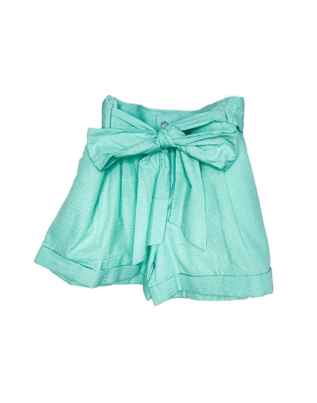 Elegant Women's Clothing Women's Bow Short In Seafoam