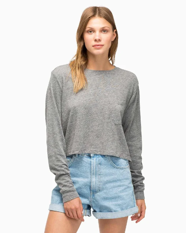 Casual Dresses for Women Long Sleeve Crop (Heather Grey)