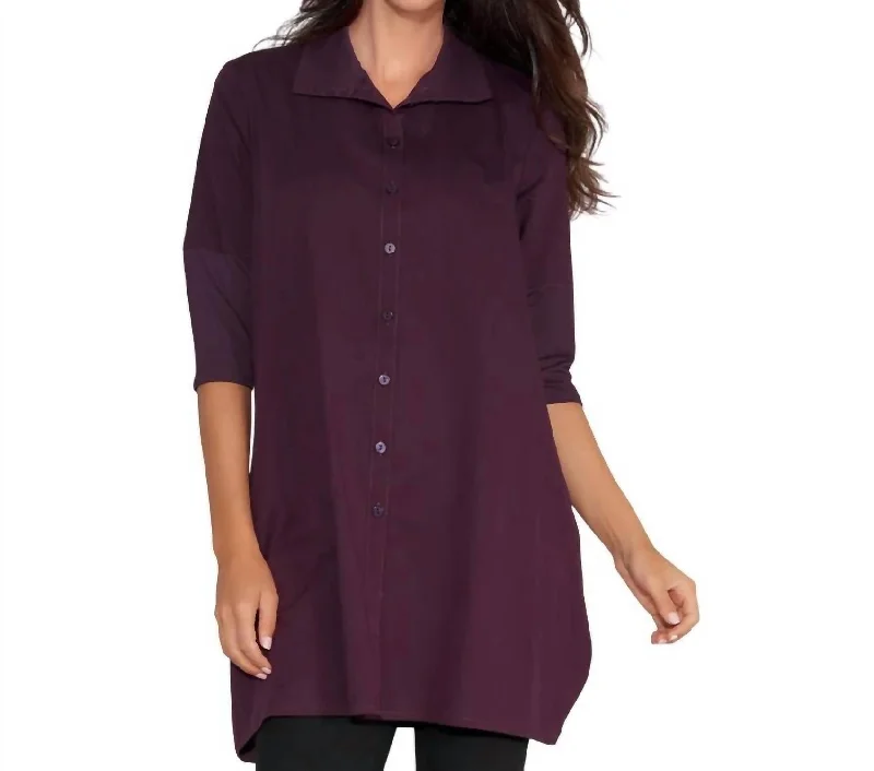 Unique Women's Fashion Pieces Tiburon Icon Tunic In Aubergine