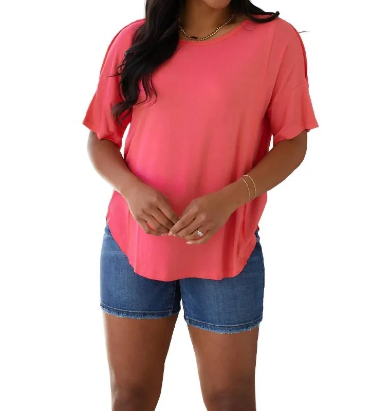 Stylish Women's Garments For Holidays Always Mine Scoop Neck Top In Pink