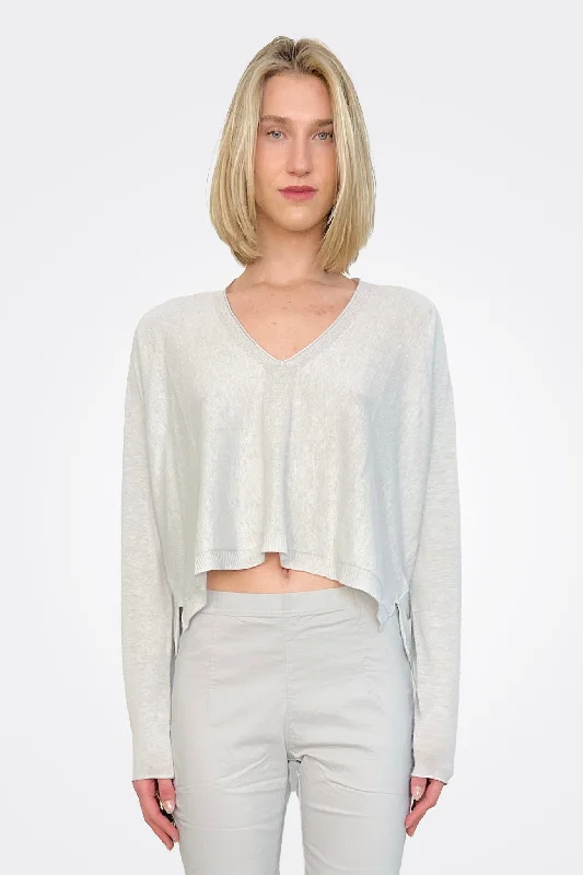 Women's Fashion-Forward Apparel Asymmetric Knit Pullover - Grey