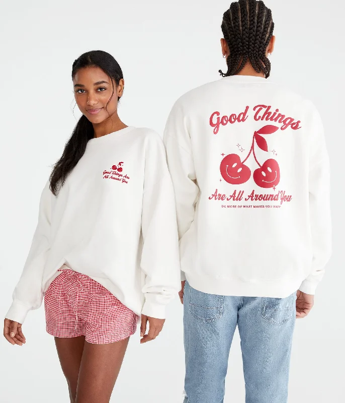 Women's Floral Print Outfit Aeropostale Good Things All Around Essentials Crew Sweatshirt