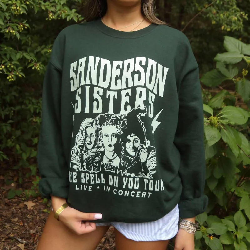 Chic Clothes For Women Sanderson Sisters Tour Sweatshirt In Forest Green