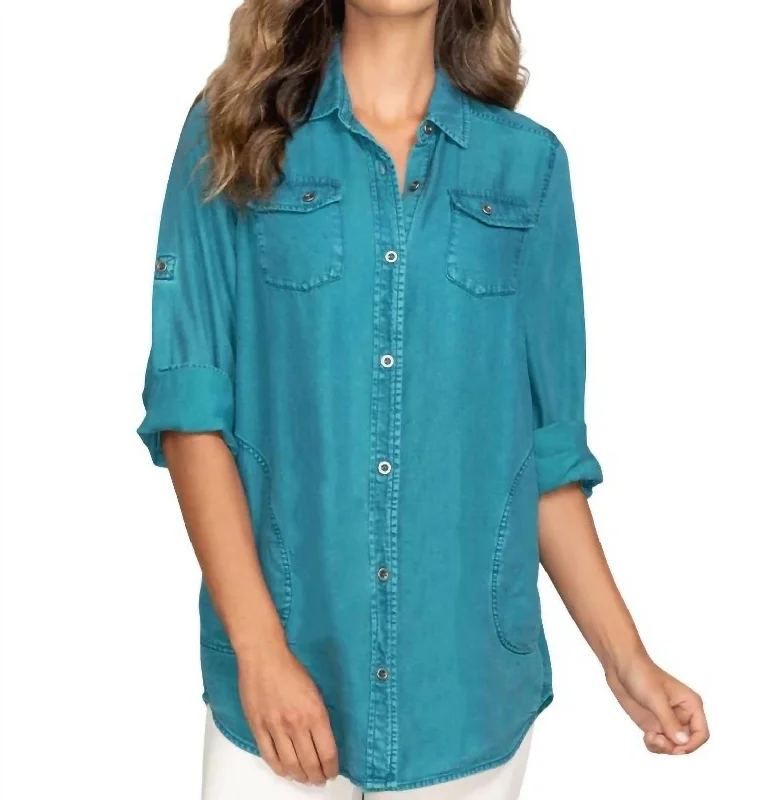 Affordable Women's Fashion Classic Tencil Tunic In Lagoon