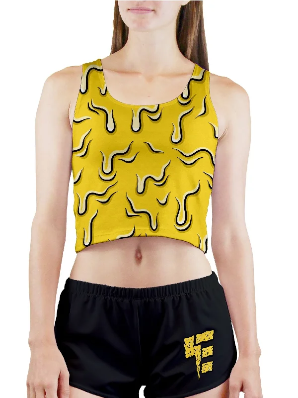 Women's Clothes for All-Day Comfort and Style Neon Drippy (Yellow) Crop Top