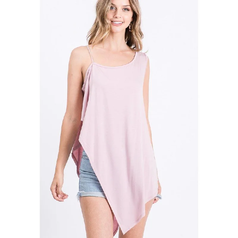 Fashionable Dresses for Women Solid Knit Top Is Fearing A Round Neckline And Side Hi-low