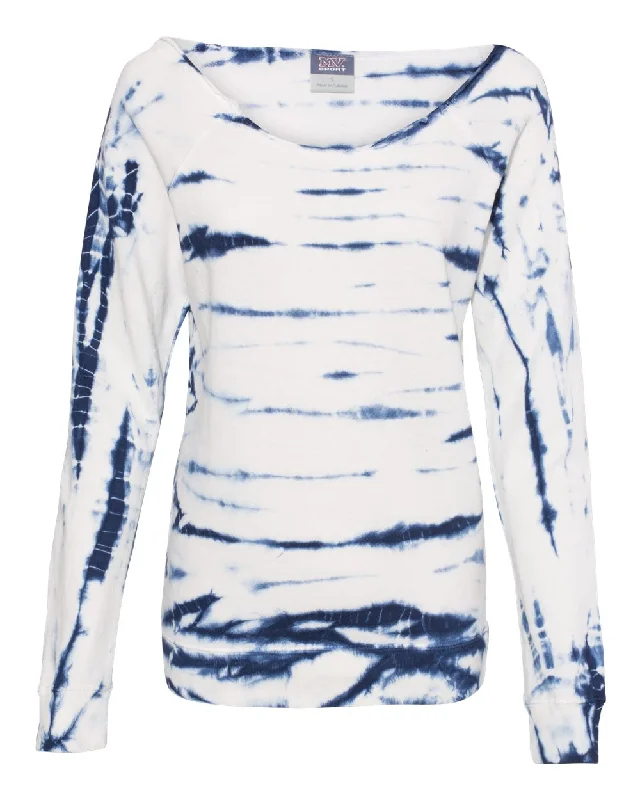 Women's Resort Garments Women's French Terry Off-the-Shoulder Tie-Dyed Sweatshirt