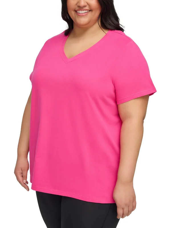 Women's Office Outfit Plus Womens Cotton V-Neck Pullover Top