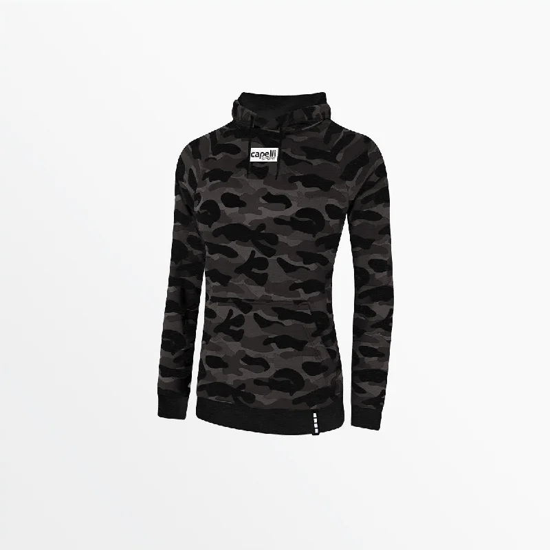 Women's Elegant Garments WOMEN'S FRENCH TERRY CAMO PRINT PULLOVER HOODIE