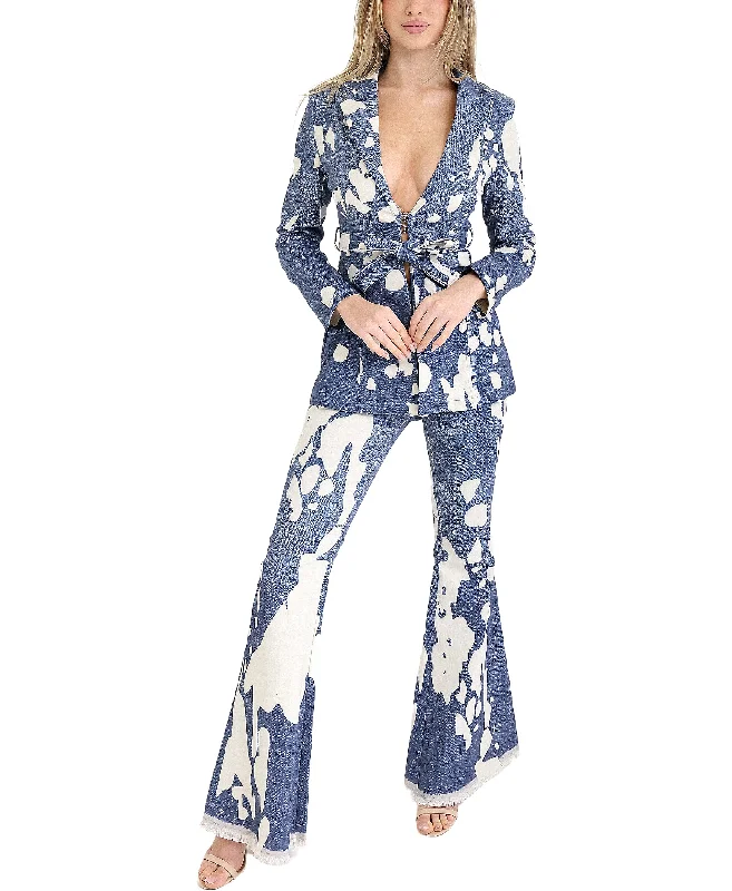 Women's Clothes And Apparel Sets Printed Denim Top & Pants - 2 Pc Set