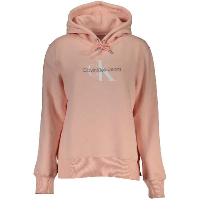 Women's Plus-Size Outfit Calvin Klein Chic  Fleece Hooded Sweatshirt with Logo Women's Embroidery