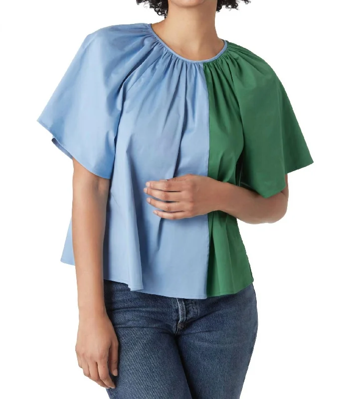 End Of Season Sale Clothing Brynn Cotton Short Sleeve Top In Hyacinth Pine