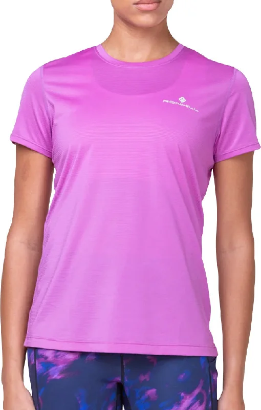 Women's Outerwear Apparel Ronhill Tech Short Sleeve Womens Running Top - Pink