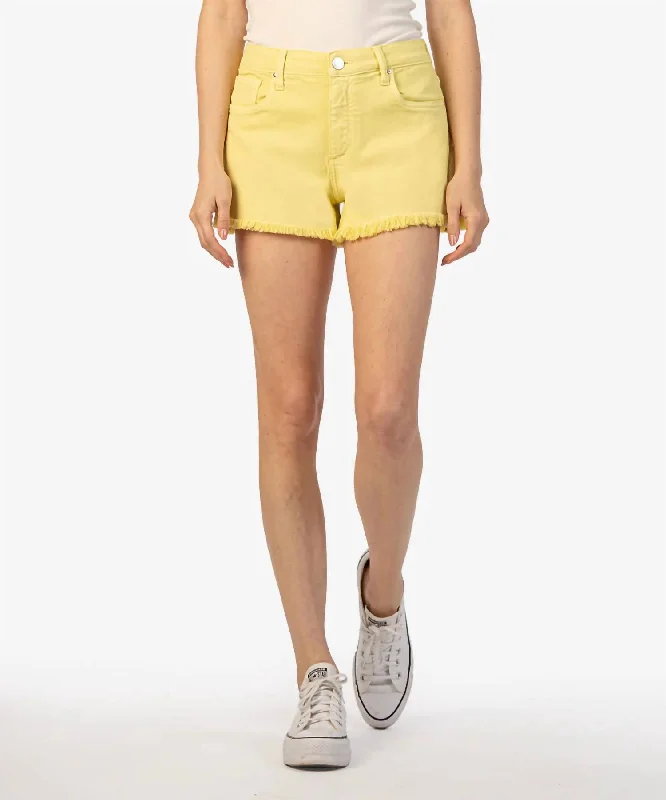 Women's Work Outfit High Rise Short In Lemon Drop