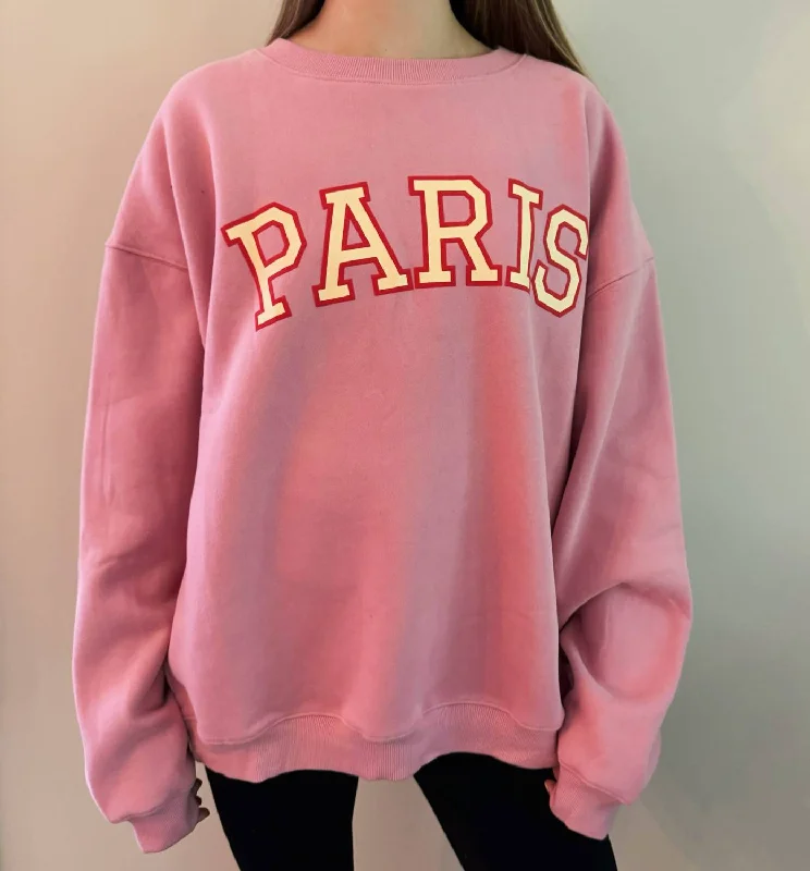 Women's Stylish Professional Apparel Paris Graphic Sweatshirt In Pink