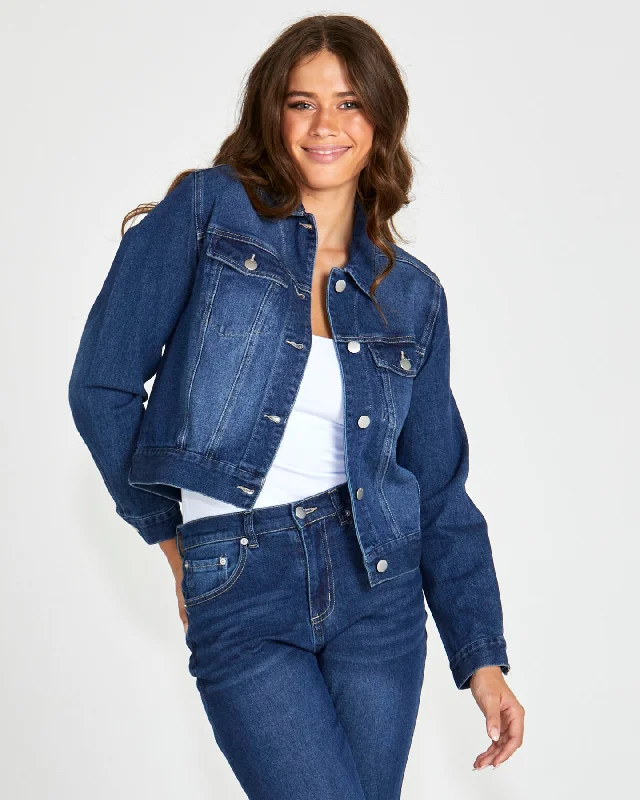 Women's Active Outfit For Fitness Sass Darcy Denim Jacket 78 Wash