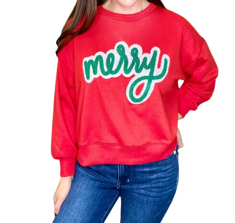 Women's Luxury Garments Merry Sweatshirt In Red