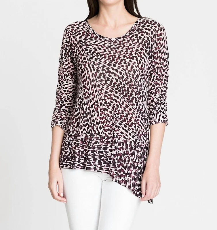 Online Boutiques Best Ophelia Aanimal Print Side Tie Knit Top In Multicolor