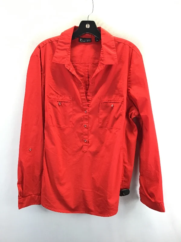 Casual Style for Busy Women Top Long Sleeve By New York And Co In Red