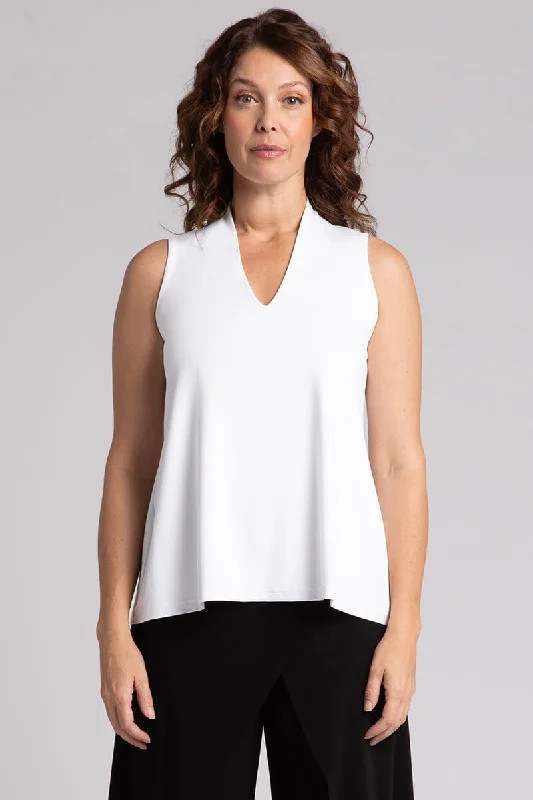 Flash Sale Or Flash Sales Deep V Trapeze Tank | White