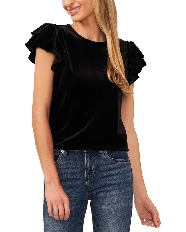 Luxury Fashion CeCe Double Ruffle Sleeve Knit Top