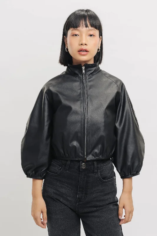 Premium Fabrics Ying Yang Bomber Crop Jacket