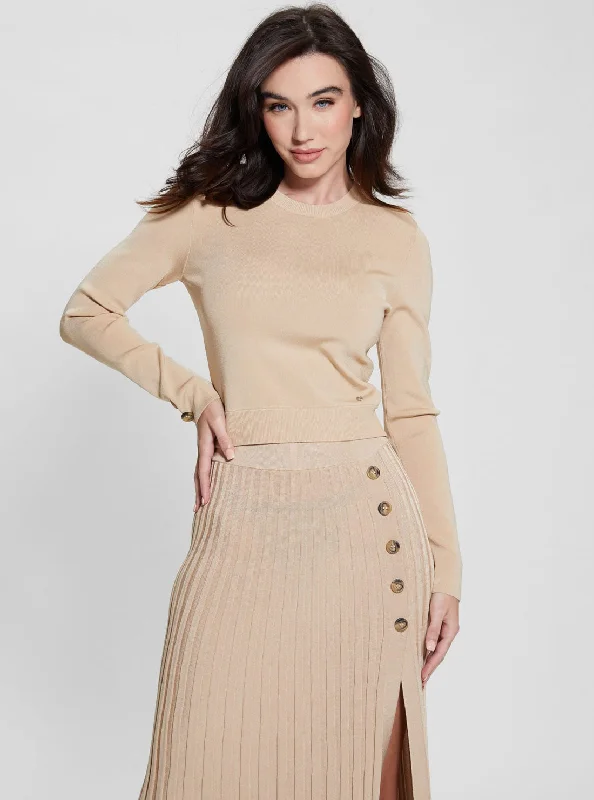 Designer Women's Fashion Online Beige Sophie Knit Top