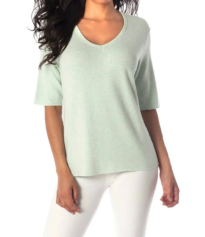 Designer Women's Fashion Online Jacqueline Kashmira V-Neck Short Sleeve In Mint