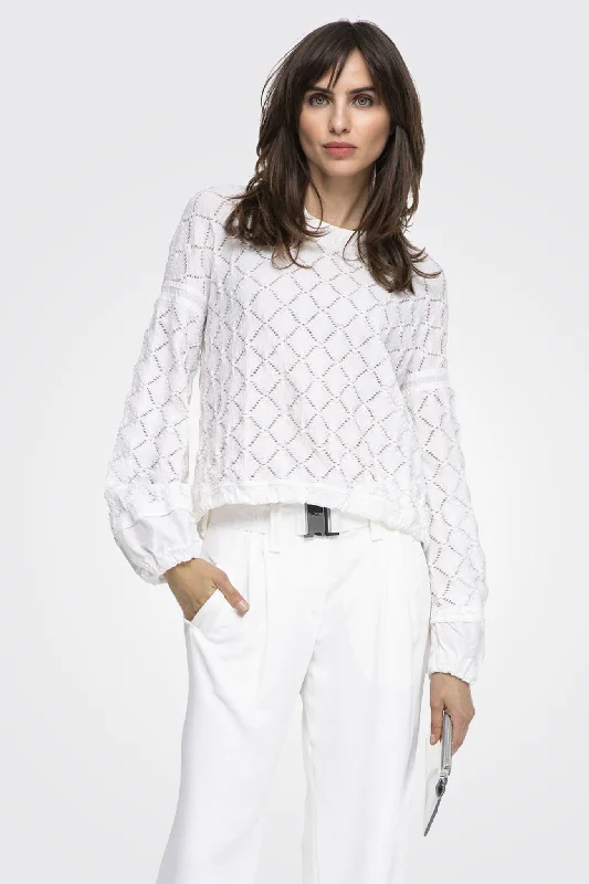 Women's Apparel And Garments Lace Pullover - Milky