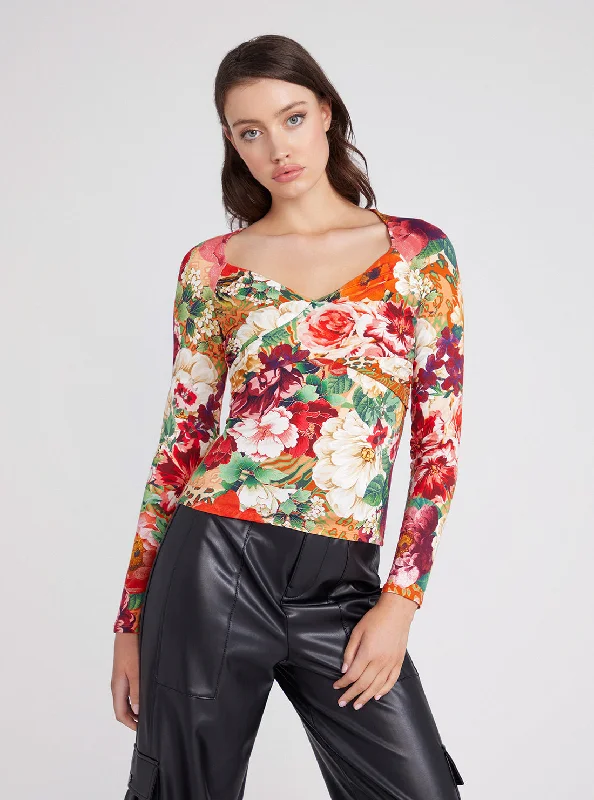 Best Online Boutiques For Women Floral Print Dianna Long Sleeve Top