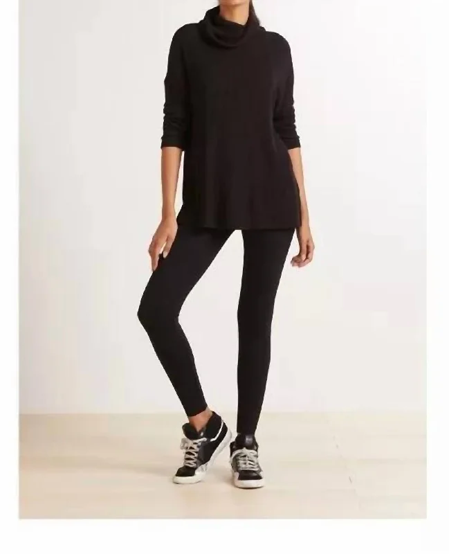 Premium Fashion Find Me Lounging Tunic Top In Black