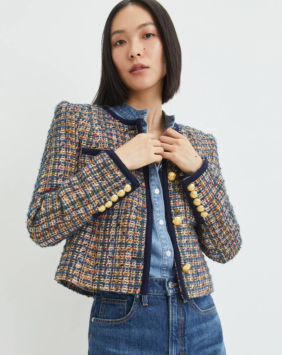 Women's Luxury Garments Lars Jacket - Camel Blue Multi