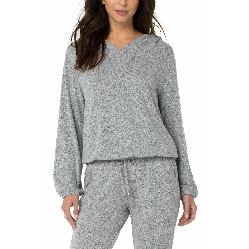 Cheap Women's Clothing Online Hoodie With Crossover Neckline