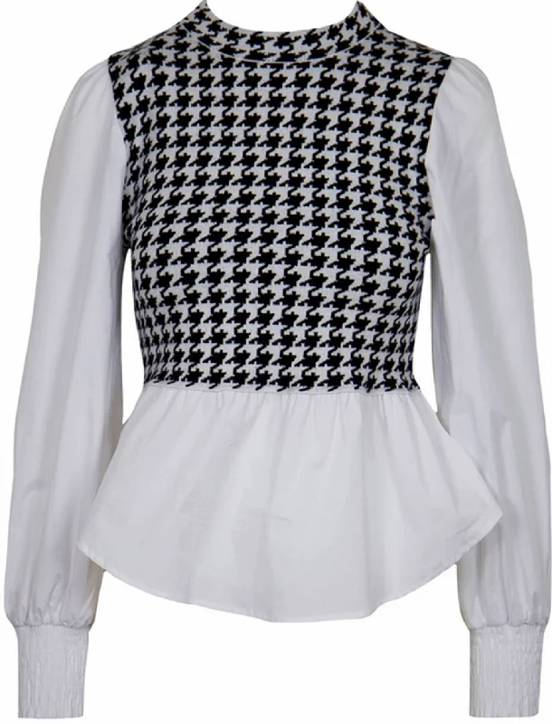 Online Boutique Stores Demi Mixed Knit Top In Black/white