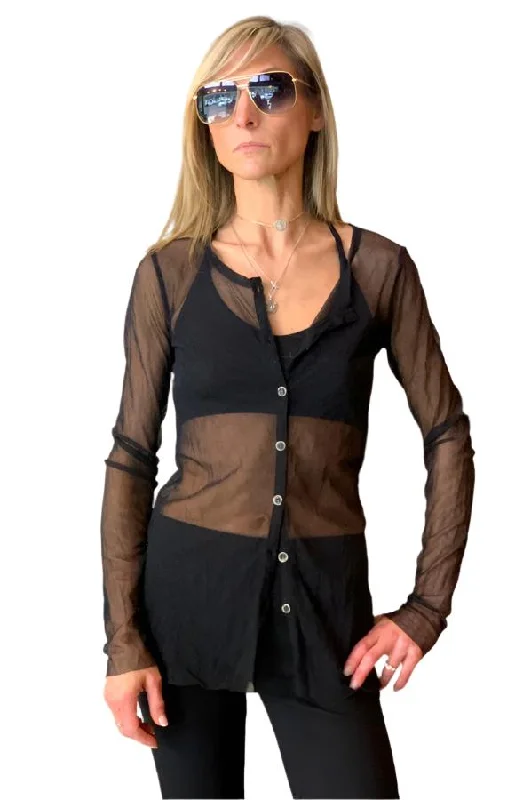 Fashion Sale Emery Sheer Cardigan - Black