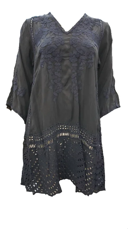 Women's Professional Garments Women's Elimo Embroided Tunic In Black