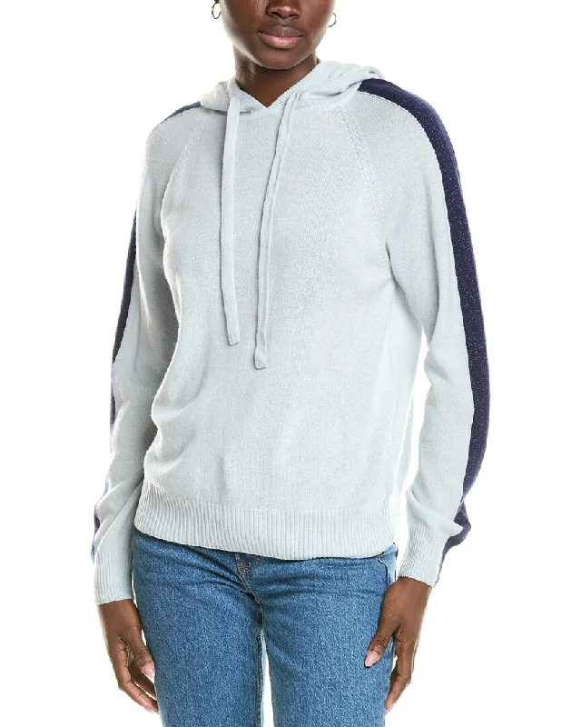 Chic Women's Clothing for Date Nights Brodie Cashmere Wool & Cashmere-Blend Lurex Stripe Hoodie