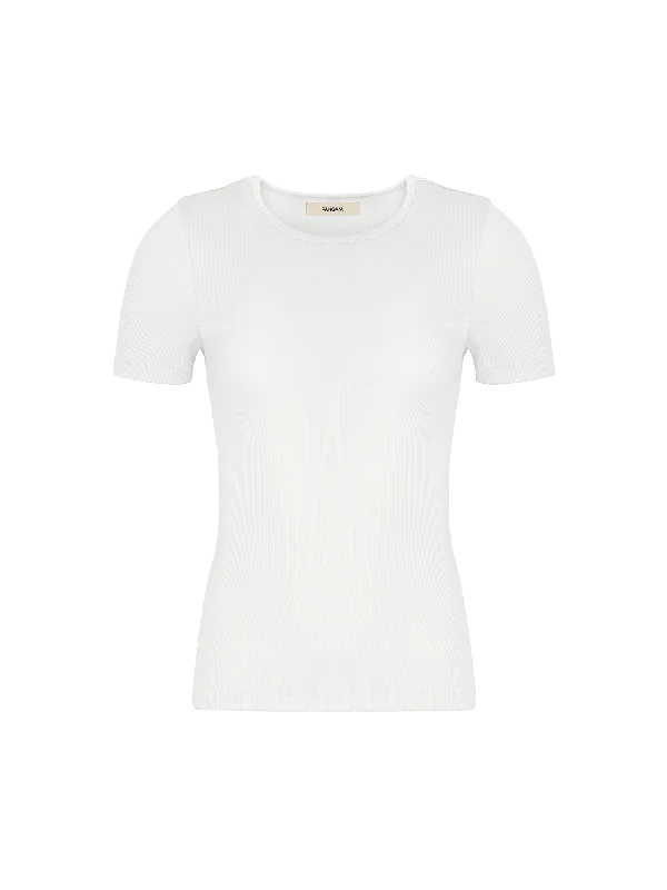 Women's Timeless Attire Women's 365 Lightweight Rib T-Shirt—off-white