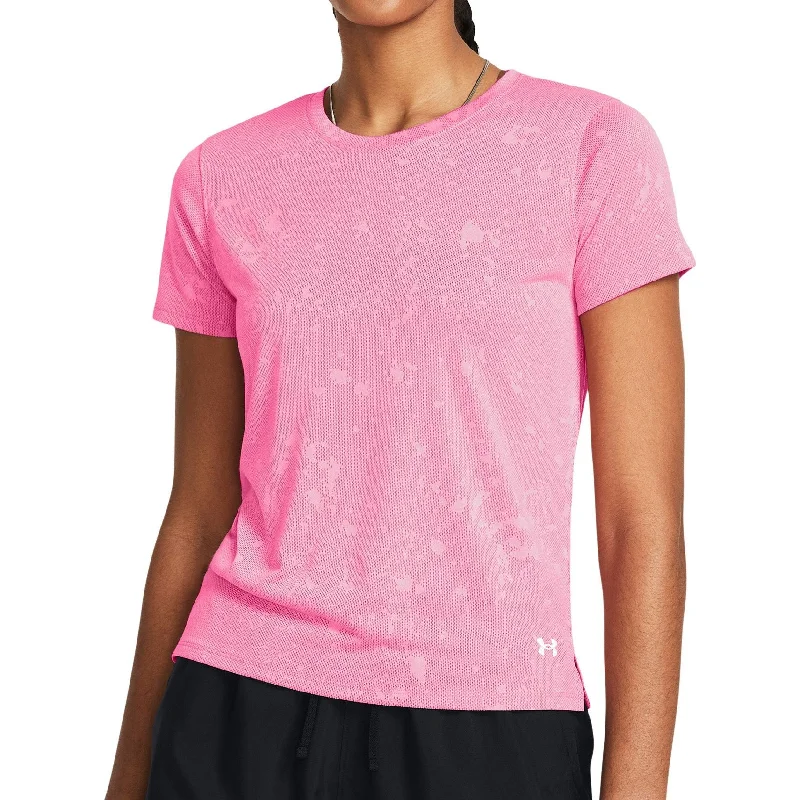 Women's Wardrobe Apparel Under Armour Launch Splatter Short Sleeve Womens Running Top - Pink