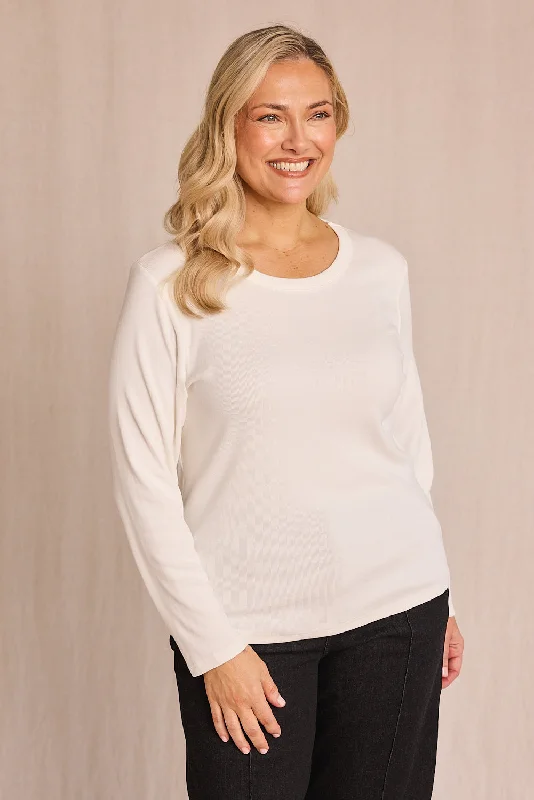 Sale On Clothing Adrift Ribbed Long Sleeve Tee in White