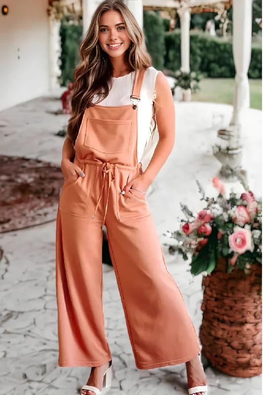 Sale On Sale Pocketed Drawstring Wide Leg Overalls