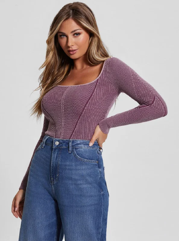 Effortless Chic for Women Eco Purple Blandine Knit Top