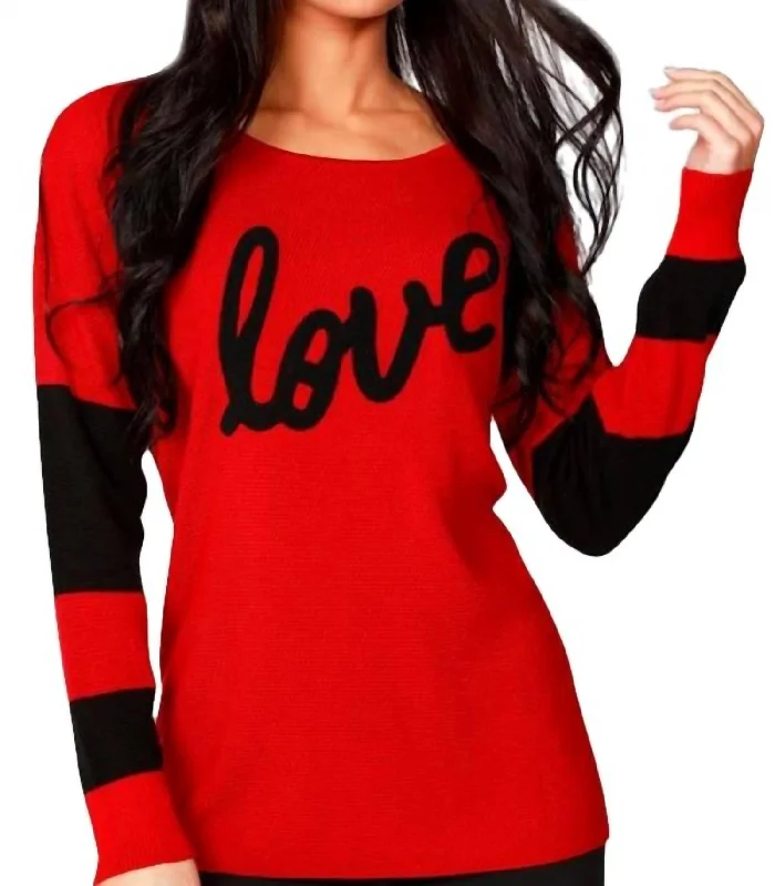 Women's Transitional Attire Love Scoop Neck Pullover In Fireblack