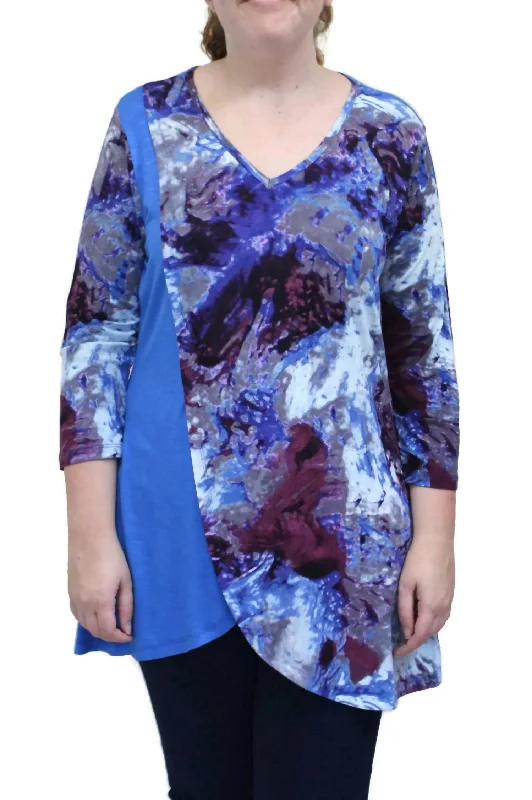 Trendy Women's Dresses Online Patricia Layered Hem Tunic In Blue