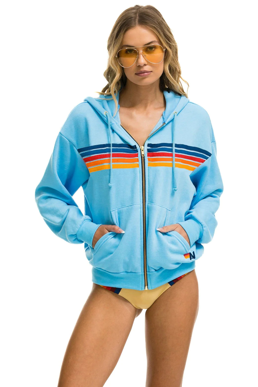 Women Online Clothing Boutiques 5 Stripe Relaxed Hoodie