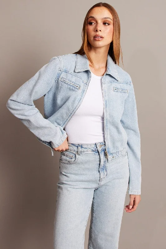 Women's Elegant Garments Denim Jacket Long Sleeve