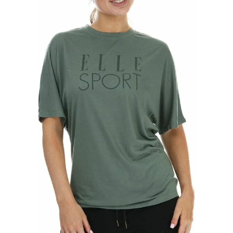 Women's Clothes Elle Sport Boyfriend Short Sleeve Womens Training Top - Green