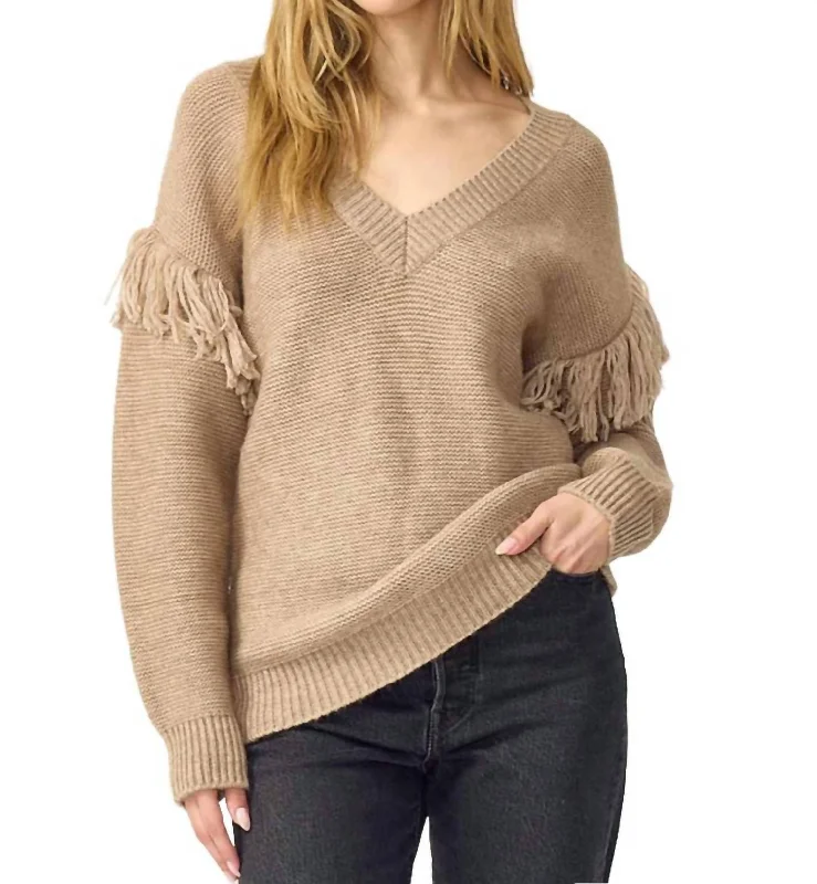 Early Bird Offer Anderson Fringed Tunic In Oat