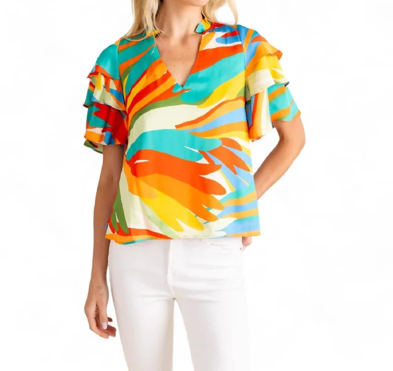 Sales Clothes Sandra Short Sleeve Popover Top In Agave