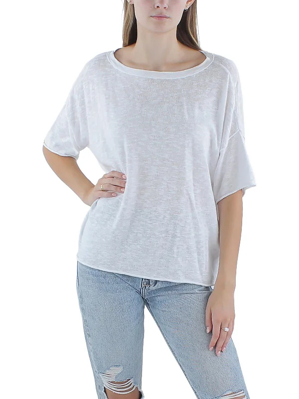 Women's Wardrobe Apparel Womens Short Sleeve Solid Pullover Top